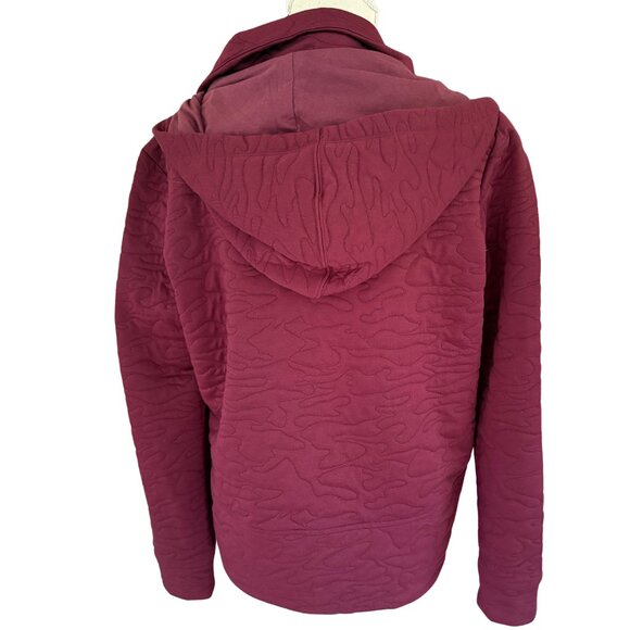 DSG Women’s Quilted Full Zip Hoodie Jacket M Burgundy - Picture 3 of 7